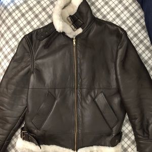 B3 sheepskin leather bomber jacket